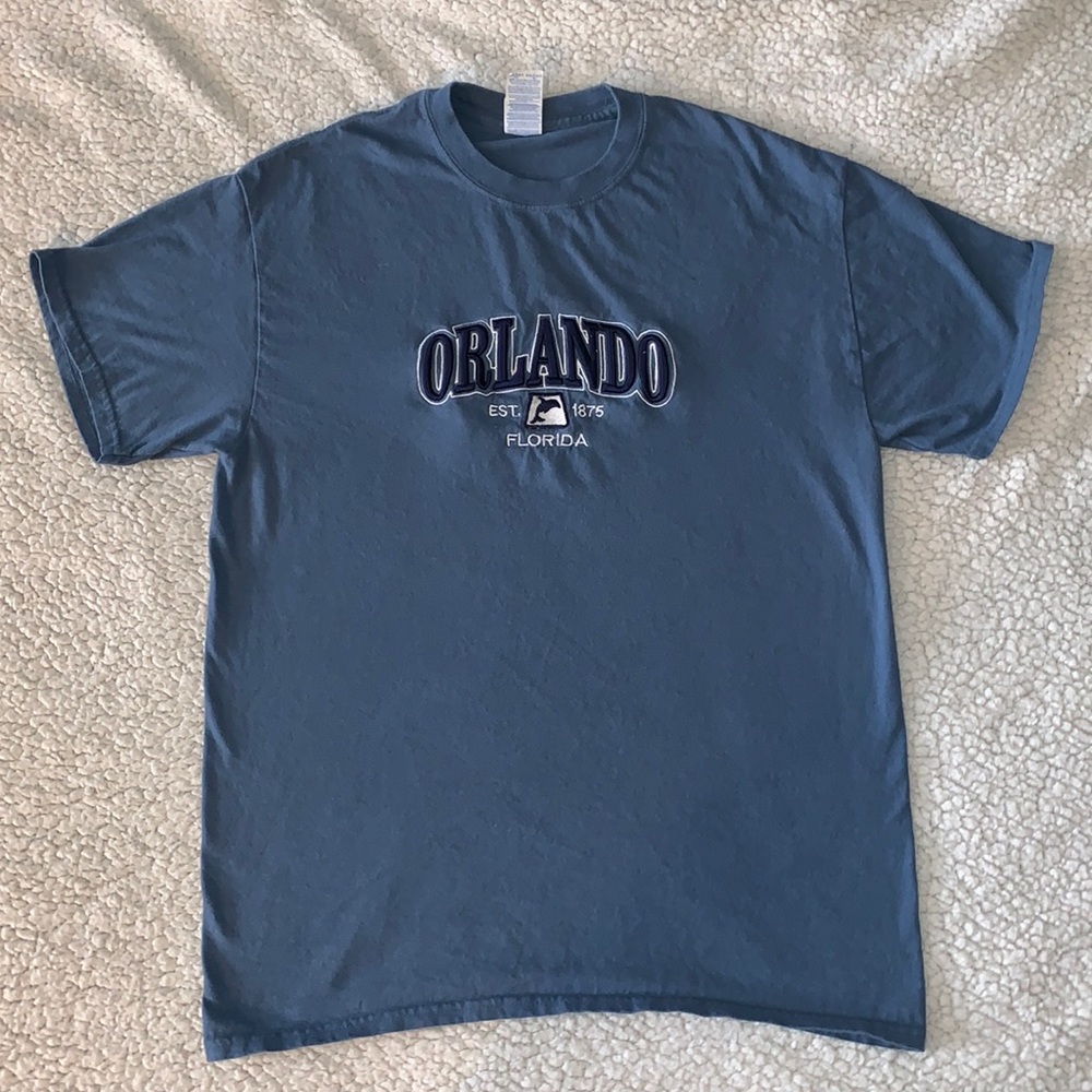 Orlando Florida Embroidered T Shirt - Blue Size Medium